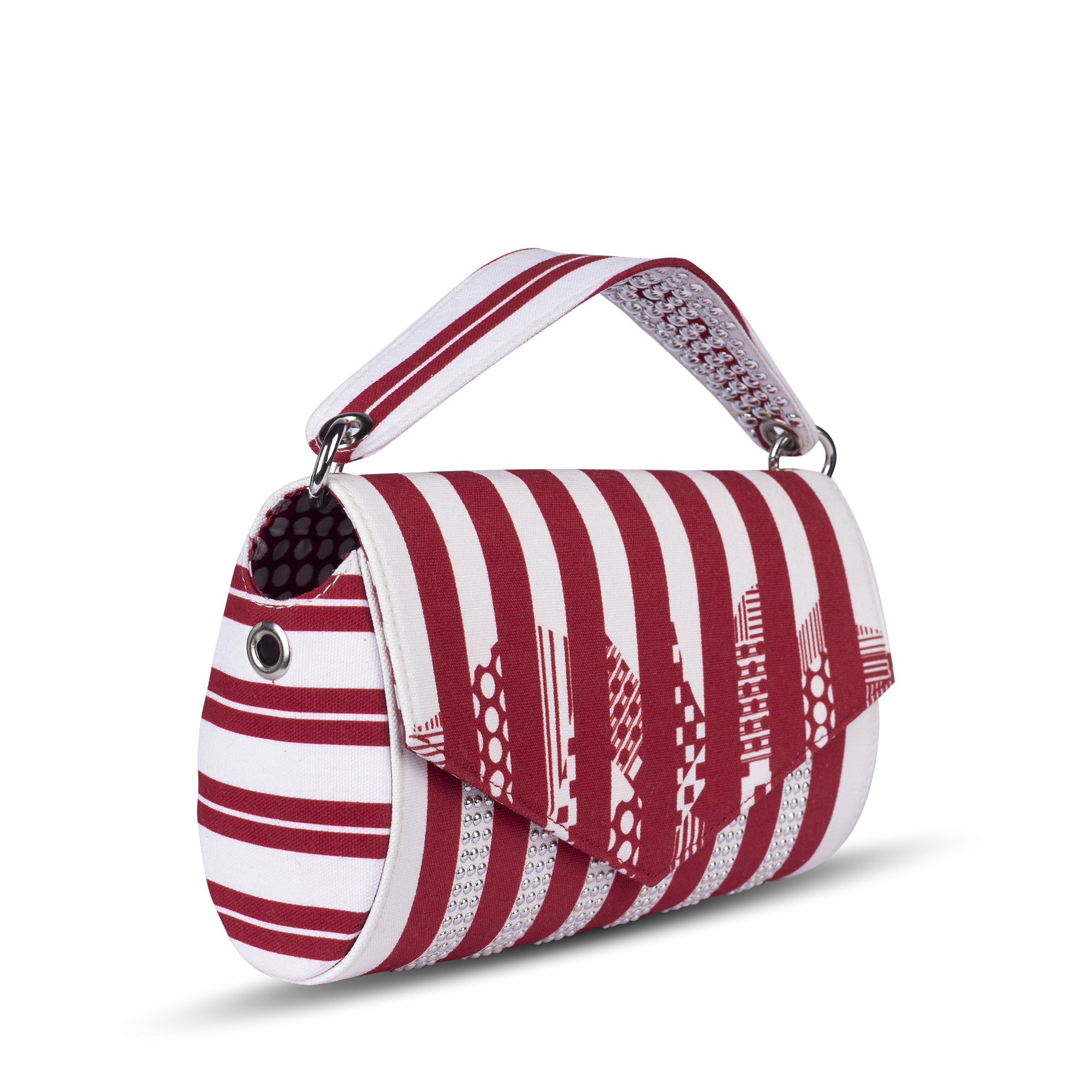 Red n White Studded etc Envelope Clutch