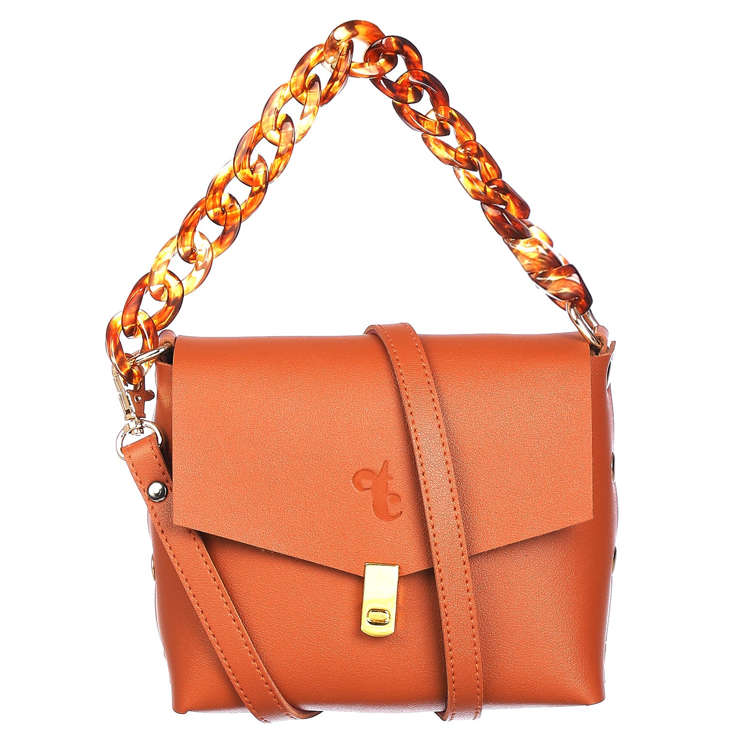 Tan mini bag in vegan leather